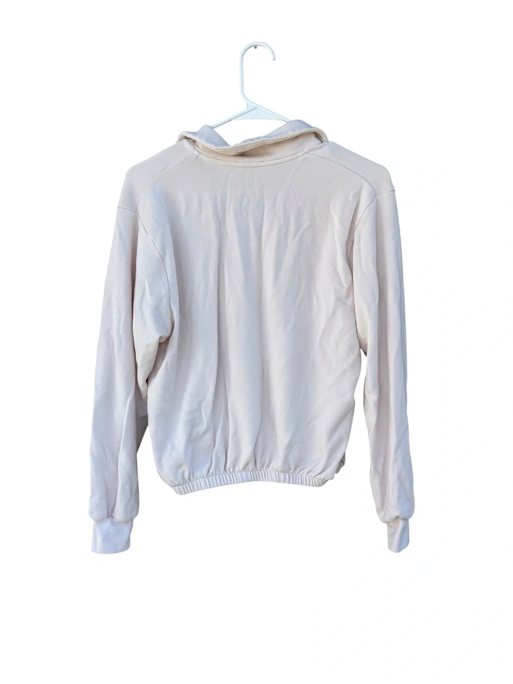 AYR Soft Cream Polo-Style V-Neck Sweatshirt - Size Small - Pima Cotton - Picture 9 of 11